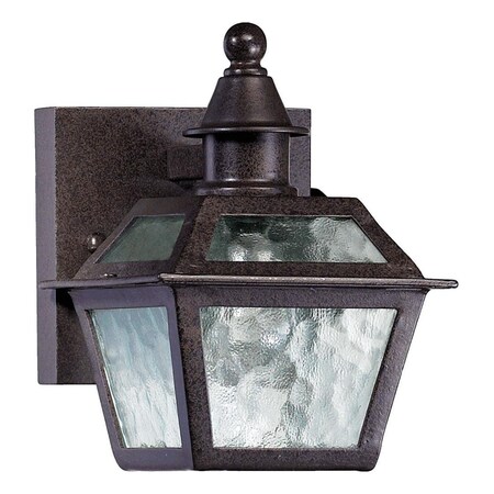 Quorum One Light Oiled Bronze Clear Hammered Glass Wall Lantern 7919-86